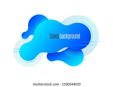 Liquid shape promotion banner, sticker, modern background. Vector illustration