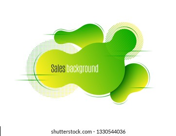 Liquid shape promotion banner, sticker, modern background. Vector illustration