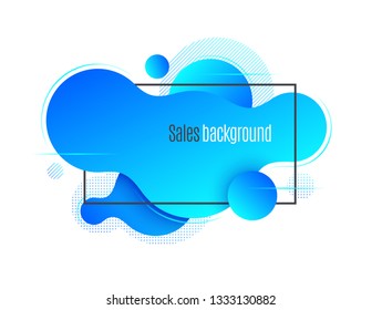 Liquid shape promotion banner, sticker, modern background. Vector illustration