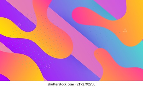 Liquid Shape. Spectrum Magazine. Digital Shapes. Art Fluid Flyer. Plastic Frame. Color Landing Page. Blue Vibrant Background. Gradient Design. Violet Liquid Shape