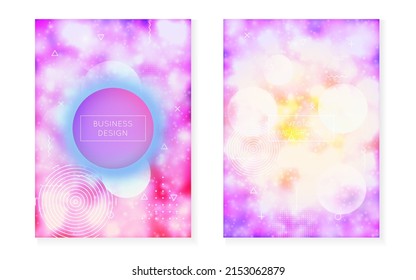 Liquid Shape. Violet Retro Texture. Tech Poster. Summer Flyer. Digital Fluid. Shiny Multicolor Elements. Dynamic Dots. Hologram Presentation. Blue Liquid Shape