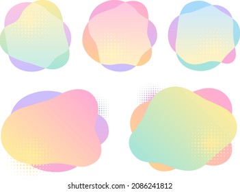 Liquid shaped colorful gradient frame design set