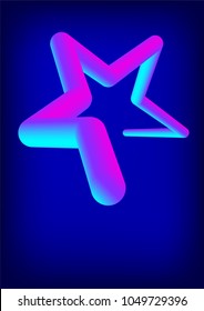 Liquid shapes abstract background. Liquid fluid star cover template. 3D geometric design dinamic modern brochure templates. Futuristic blending liquid for report, poster, flyer, banner. Vector EPS10