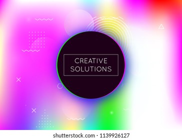 Liquid shapes background with dynamic fluid. Holographic bauhaus gradient with memphis elements. Graphic template for flyer, ui, magazine, poster, banner and app. Vibrant liquid shapes background.