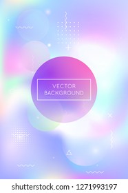 Liquid shapes background with dynamic fluid. Holographic bauhaus gradient with memphis elements. Graphic template for book, annual, mobile interface, web app. Neon liquid shapes background.
