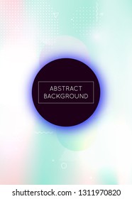 Liquid shapes background with dynamic fluid. Holographic bauhaus gradient with memphis elements. Graphic template for brochure, banner, wallpaper, mobile screen. Futuristic liquid shapes background.