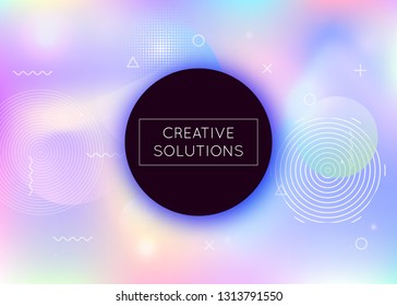 Liquid shapes background with dynamic fluid. Holographic bauhaus gradient with memphis elements. Graphic template for flyer, ui, magazine, poster, banner and app. Hipster liquid shapes background.