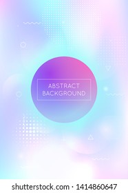 Liquid shapes background with dynamic fluid. Holographic bauhaus gradient with memphis elements. Graphic template for flyer, ui, magazine, poster, banner and app. Pearlescent liquid shapes background.