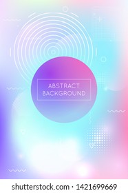 Liquid shapes background with dynamic fluid. Holographic bauhaus gradient with memphis elements. Graphic template for book, annual, mobile interface, web app. Colorful liquid shapes background.