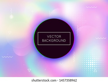 Liquid shapes background with dynamic fluid. Holographic bauhaus gradient with memphis elements. Graphic template for flyer, ui, magazine, poster, banner and app. Rainbow liquid shapes background.