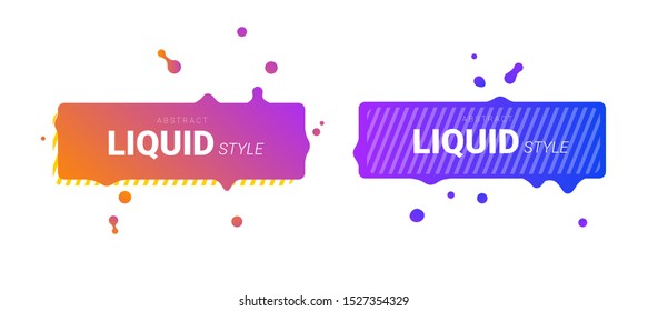 Liquid shapes banners. Dynamical colored elements and lines. Gradient abstract flowing liquid forms. Vector template for logo and presentation.