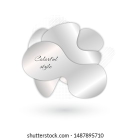Liquid shapes with a bright metallic gradient for the design of cards, greetings and invitations. Vector illustration
