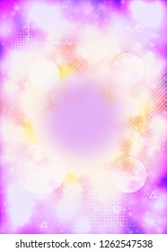 Liquid shapes cover with dynamic fluid. Neon bauhaus gradient with purple luminous background. Graphic template for book, annual, mobile interface, web app. Refulgent liquid shapes cover.