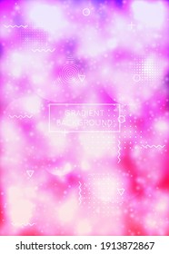Flüssige Formen bedecken sich mit dynamischer Flüssigkeit. Neon Bauhaus Farbverlauf mit violettem hellen Hintergrund. Grafische Vorlage für Flyer, i, Magazin, Poster, Banner und App. Stilvolle flüssige Formen bedecken.