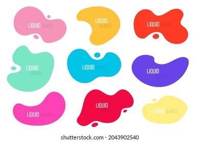 Liquid shapes element graphic collection. Abstract simple fluid banners for design. Vector illustration