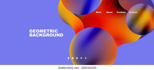 Liquid shapes with flowing gradient colors. Round elements and circles. Vector illustration for wallpaper, banner, background, leaflet, catalog, cover, flyer