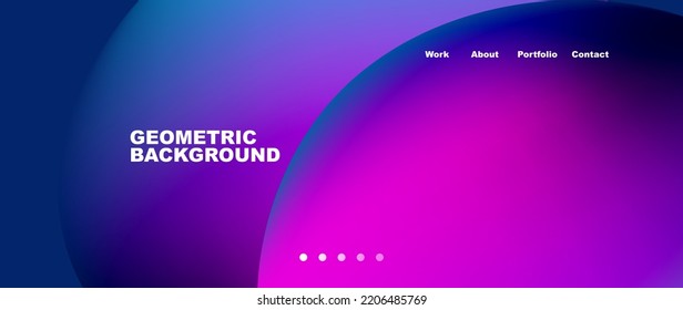 Formas líquidas con colores de gradiente que fluyen. Elementos redondos y círculos. Ilustración vectorial de papel tapiz, banner, fondo, folleto, catálogo, cubierta, volante