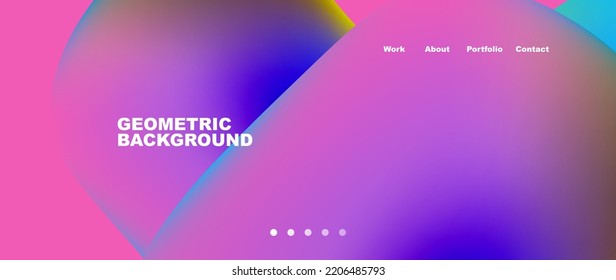 Formas líquidas con colores de gradiente que fluyen. Elementos redondos y círculos. Ilustración vectorial de papel tapiz, banner, fondo, folleto, catálogo, cubierta, volante