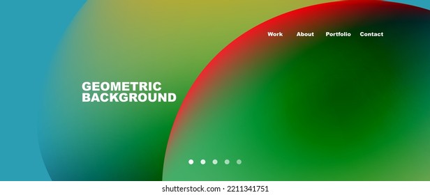 Formas líquidas con colores de gradiente que fluyen. Elementos redondos y círculos. Ilustración vectorial de papel tapiz, banner, fondo, folleto, catálogo, cubierta, volante