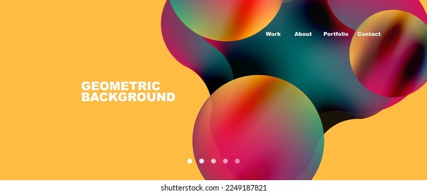 Liquid shapes with flowing gradient colors. Round elements and circles. Vector illustration for wallpaper, banner, background, leaflet, catalog, cover, flyer