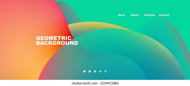 Liquid shapes with flowing gradient colors. Round elements and circles. Vector illustration for wallpaper, banner, background, leaflet, catalog, cover, flyer