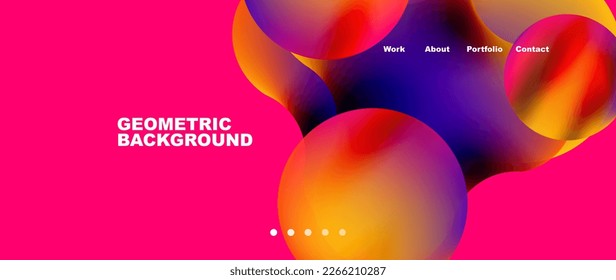 Formas líquidas con colores de gradiente que fluyen. Elementos redondos y círculos. Ilustración vectorial de papel tapiz, banner, fondo, folleto, catálogo, cubierta, volante