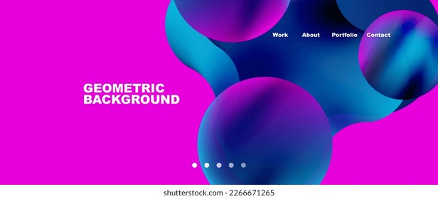 Liquid shapes with flowing gradient colors. Round elements and circles. Vector illustration for wallpaper, banner, background, leaflet, catalog, cover, flyer