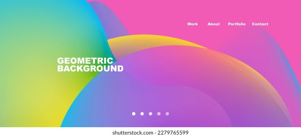 Liquid shapes with flowing gradient colors. Round elements and circles. Vector illustration for wallpaper, banner, background, leaflet, catalog, cover, flyer