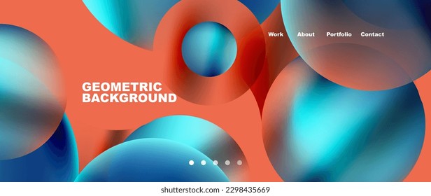 Formas líquidas con colores de gradiente que fluyen. Elementos redondos y círculos. Ilustración vectorial de papel tapiz, banner, fondo, folleto, catálogo, cubierta, volante