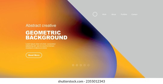 Liquid shapes with flowing gradient colors. Geometric circle round triangles. Vector illustration for wallpaper, banner, background, leaflet, catalog, cover, flyer