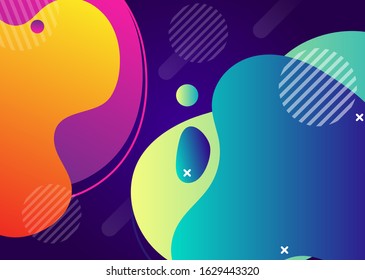  Liquid shapes, fluids, abstract bright background, vector