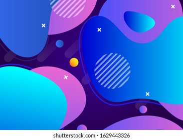  Liquid shapes, fluids, abstract bright background, vector