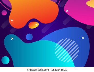  Liquid shapes, fluids, abstract bright background, vector