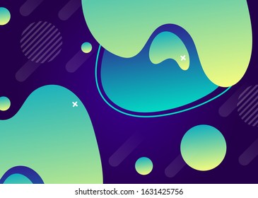  Liquid shapes, fluids, abstract bright background, vector