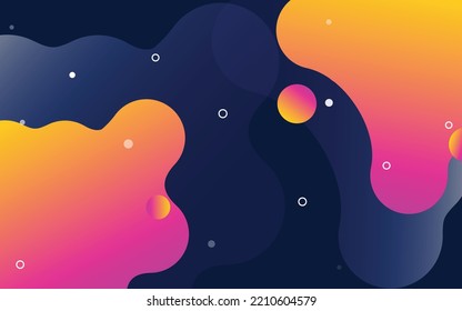Liquid shapes and forms. blobs with gradient color. flat cartoon. isolated set of stain spot design. typography or banner. Abstract artistic design