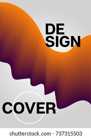 Liquid Shapes Minimal Cover Template. Modern Funky Neon Poster Design. Cool Trendy Funky Business Identity Background. Orange Purple Fluid Shapes Minimal Cover. Hipster Geometric Liquid Shapes Design.