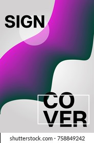 Liquid Shapes Minimal Cover Template. Modern Funky Neon Poster Design. Cool Trendy Funky Business Identity Background. Green Purple Fluid Shapes Minimal Cover. Hipster Geometric Liquid Shapes Design.
