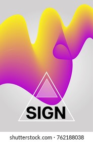 Liquid Shapes Minimal Cover Template. Modern Funky Neon Poster Design. Cool Trendy Funky Business Identity Background. Pink Yellow Fluid Shapes Minimal Cover. Hipster Geometric Liquid Shapes Design.