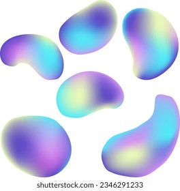Liquid shapes pack for web design and posters with yellow and blue colors