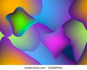 Liquid shapes seamless pattern. Abstract colorful gradient. Vector illustration