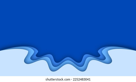 Liquid shapes vector blue water wave background. Texture poster banner paper cut design wallpaper background.