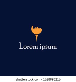 liquid shunshine bar logo shaped wine glass like the melted sun for the bar cafe business vector design template