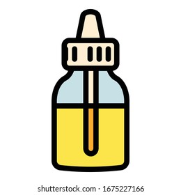 Icono de la funda de botella pequeña líquida. Esbozo líquido pequeño vasco vasco icono de diseño web aislado en fondo blanco