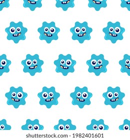 liquid smile monster seamless pattern textile print. Great for summer vintage fabric, scrapbooking, wallpaper, giftwrap. repeat pattern background design