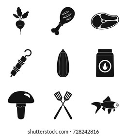 Liquid smoke icons set. Simple set of 9 liquid smoke vector icons for web isolated on white background