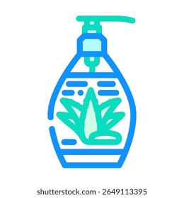 liquid soap aloe vera label color icon vector. liquid soap aloe vera label sign. isolated symbol illustration