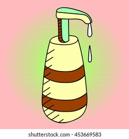 Liquid soap art vector illustration. Beautiful style comic. Hand-drawn