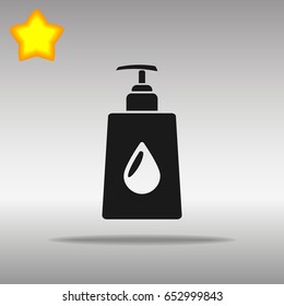 liquid soap black Icon button logo symbol concept. high quality on the gray background