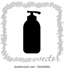 Liquid soap  black vector  icon