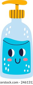 Ilustración vectorial de carácter de botella de jabón líquido